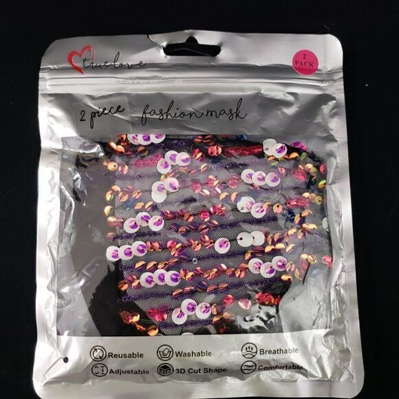 True Love 2 Pieces Fashion Mask One Size - Picture 1 of 5
